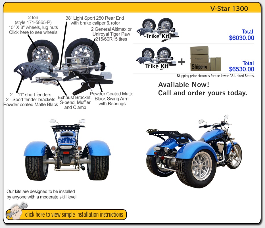 Frankenstein Trike kit for Yamaha Bolt